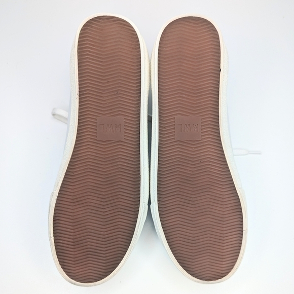 Madewell Sidewalk low top sneakers white leather iridescent stripe size 8.5 - Picture 7 of 9